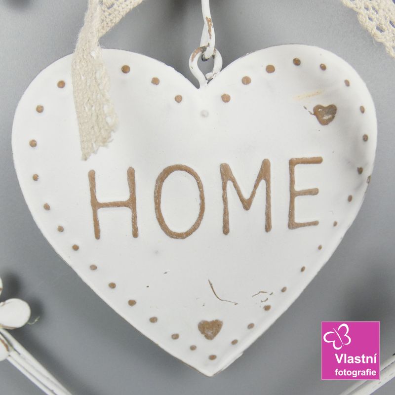 Závěsná kovová dekorace srdce HOME
