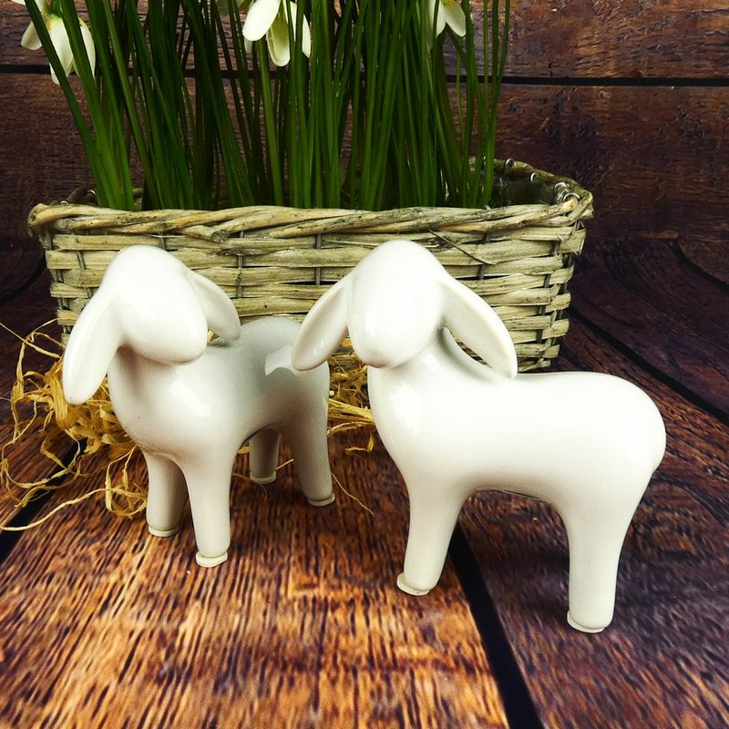 Porcelánová dekorační ovečka malá- 10,5 cm