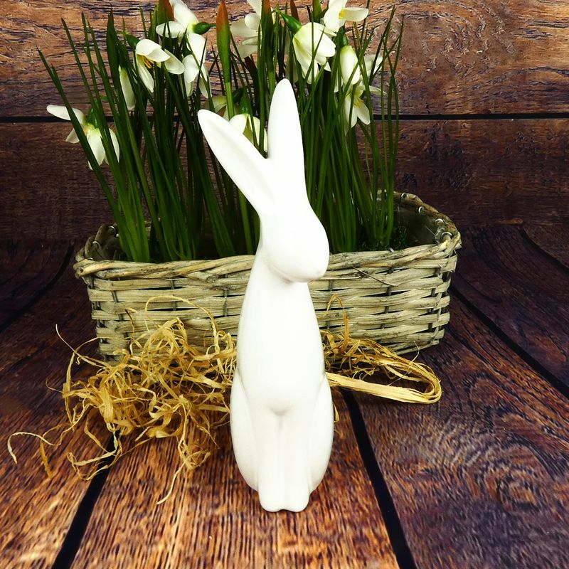 Velikonoční dekorační porcelánový zajíc- 21 cm