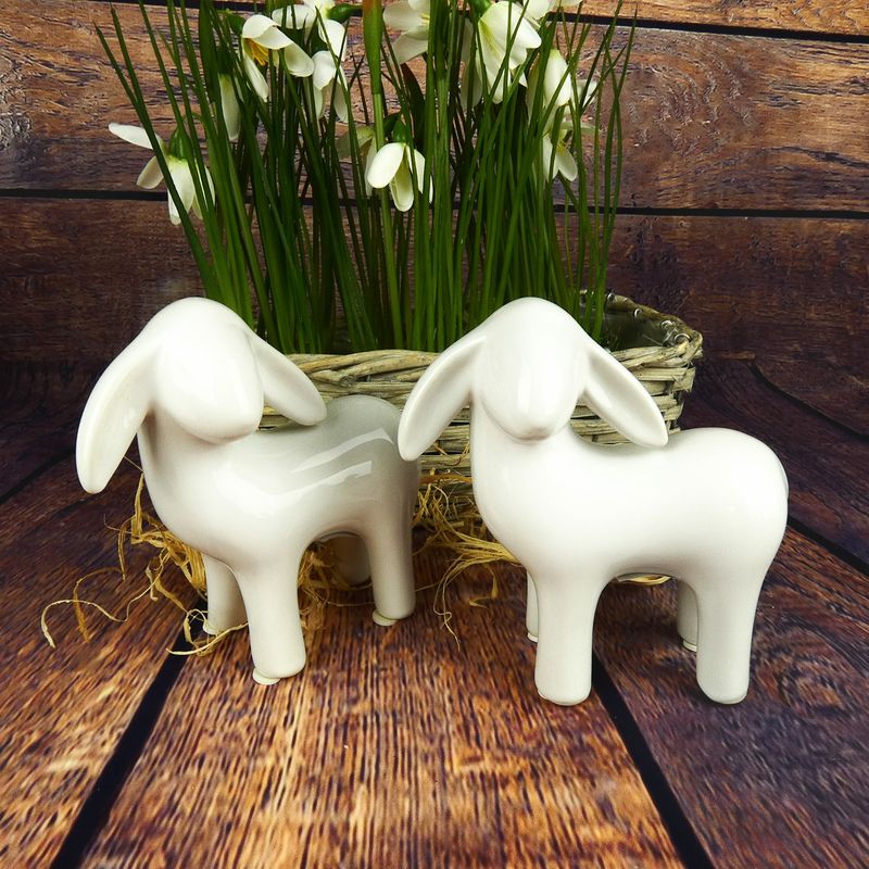 Porcelánová dekorační ovečka velká- 13 cm