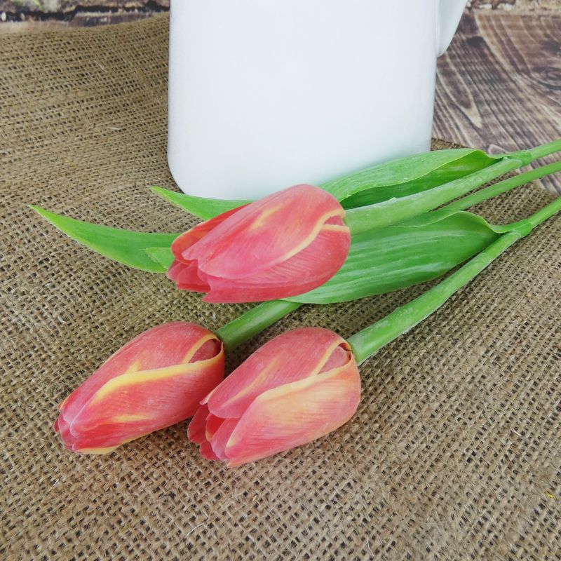 Francouzský umělý tulipán č. 25- žluto- červený, 40 cm