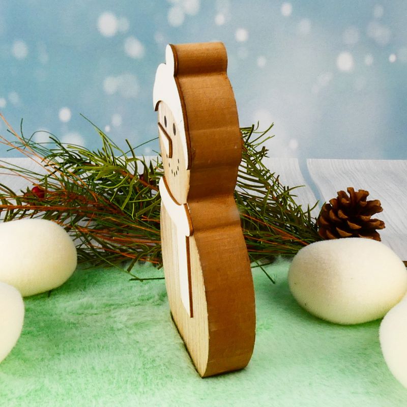 Zimní dekorace- dřevěný sněhulák 18 cm