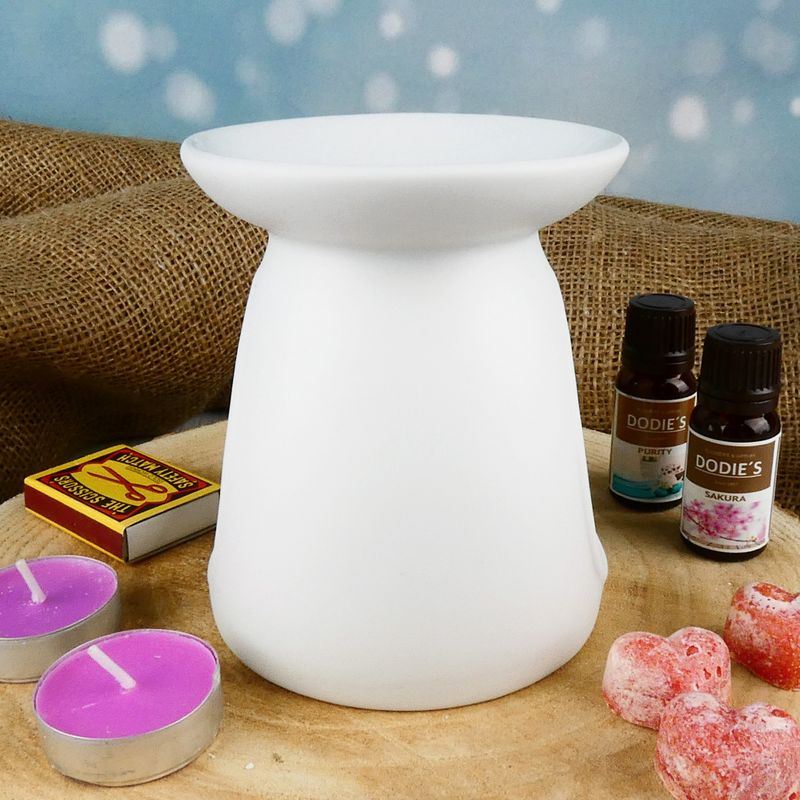 Bílá porcelánová aromalampa s matnou glazurou- 12 cm