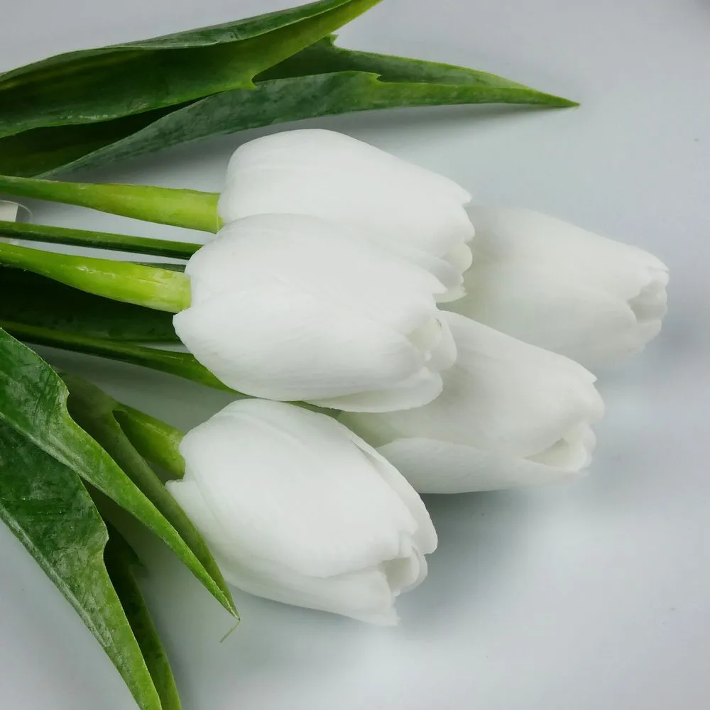 Umělý tulipán bílý- 43 cm, č. 1
