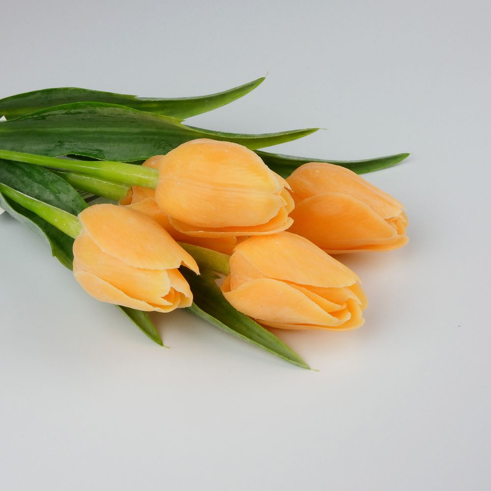 Umělý tulipán světle oranžový- 43 cm, č. 8