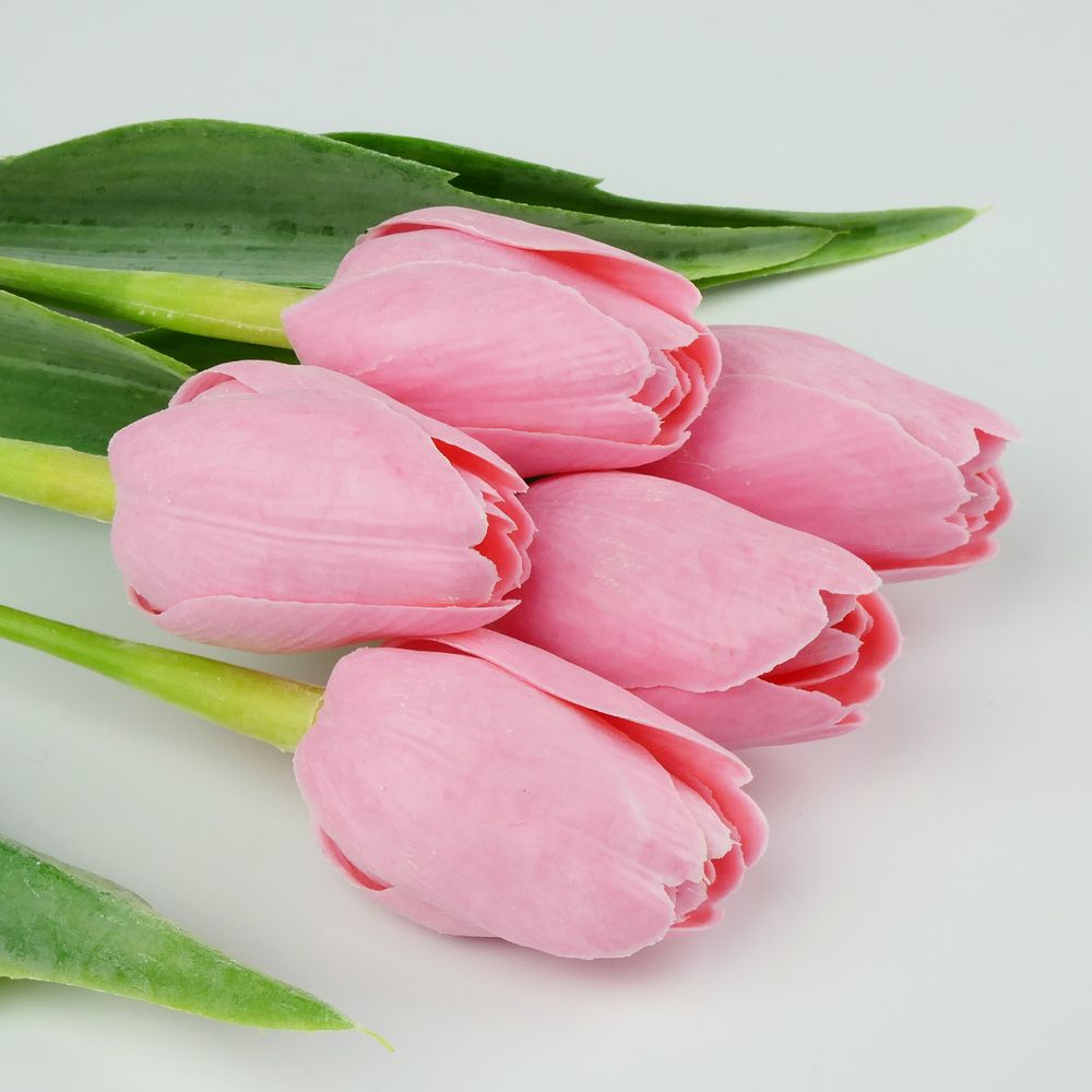 Umělý tulipán růžový- 43 cm, č. 10