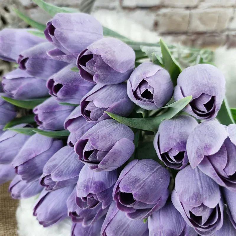 Umělý tulipán fialový- 43 cm, č. 25