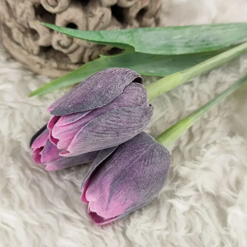 Umělý tulipán švestkový- 43 cm, č. 27
