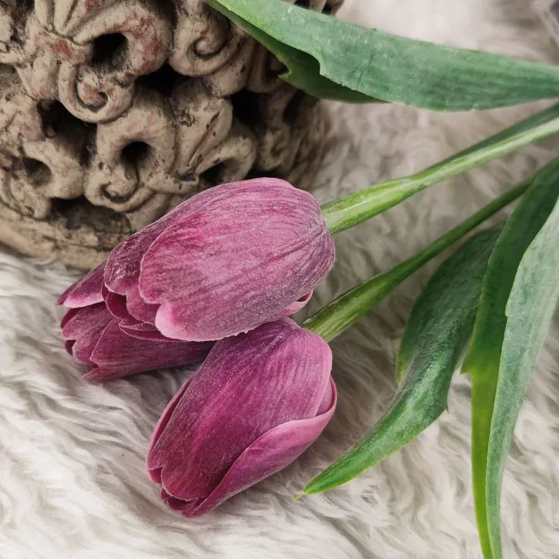 Umělý tulipán purpurový- 43 cm, č. 30