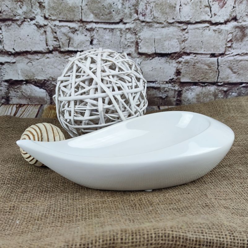Bílá porcelánová aranžovací miska kapka- 27 cm
