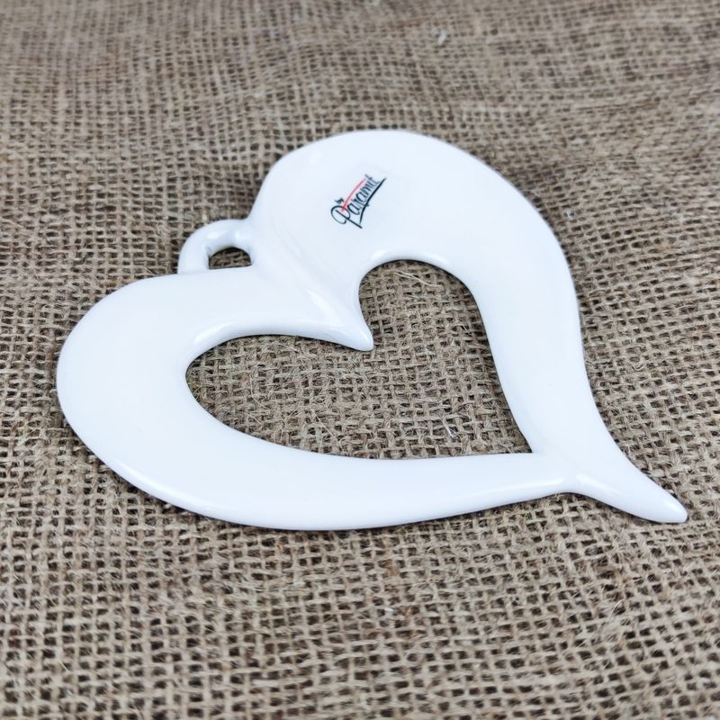 Bílé porcelánové srdce Amore- 13 cm
