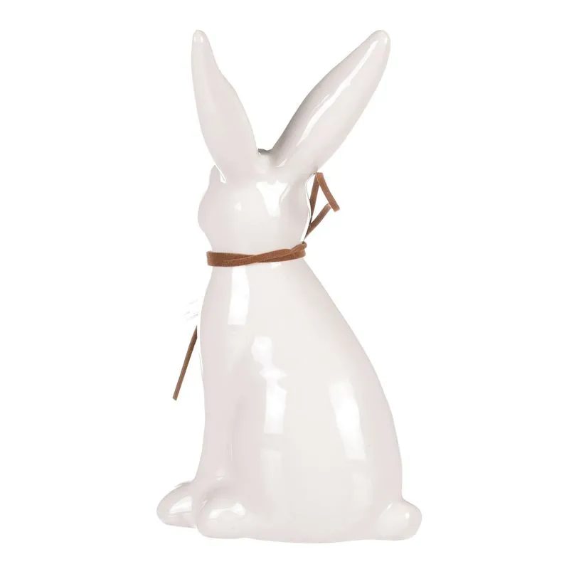 Velikonoční keramický zajíček s peříčkem- 19 cm