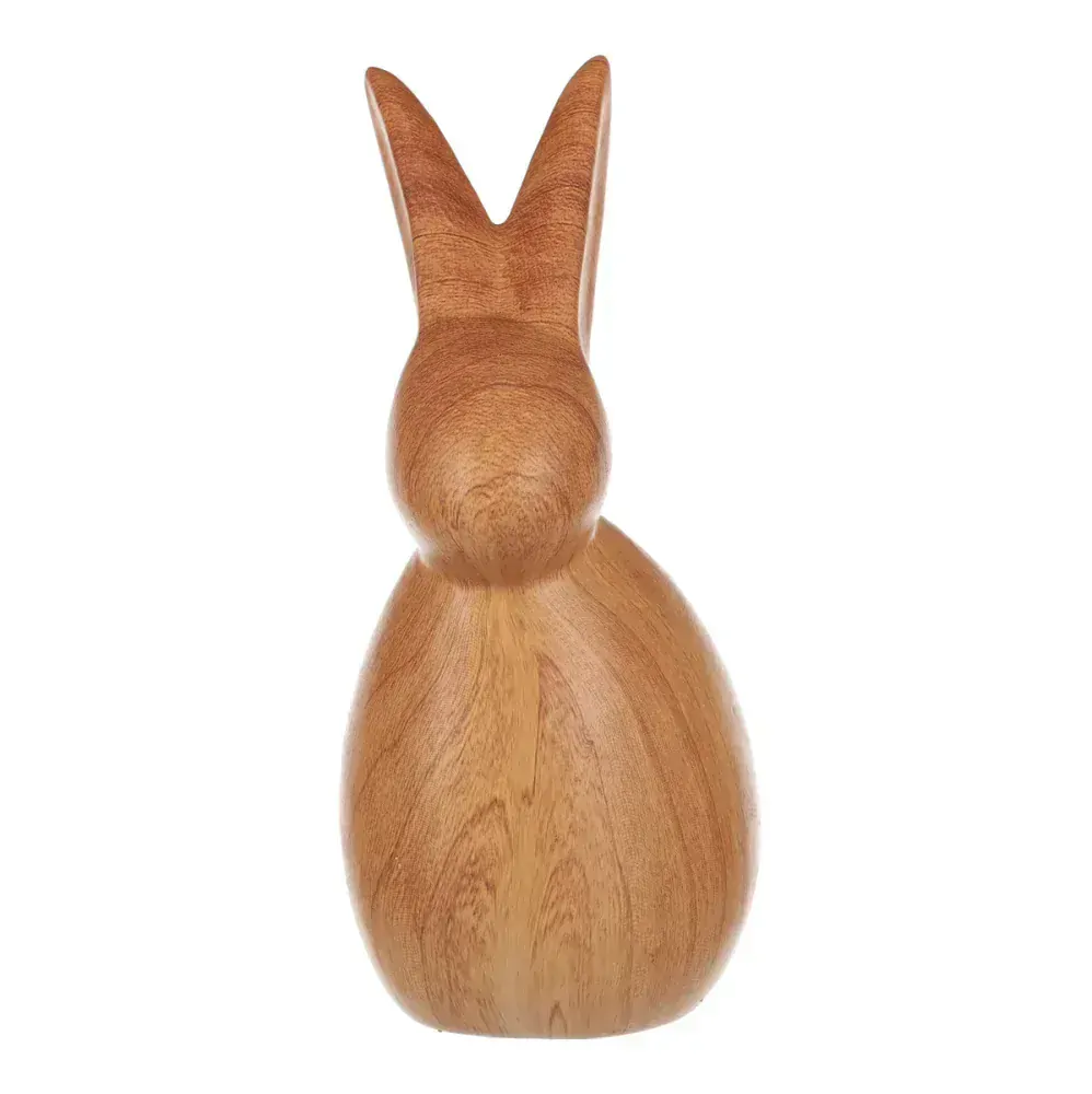 Dekorační keramický zajíček v dekoru dřeva- 19 cm
