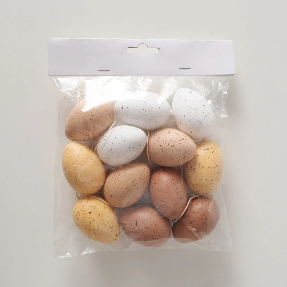Velikonoční dekorační vajíčka- mix 4 barev, 6 cm, sada 12 ks