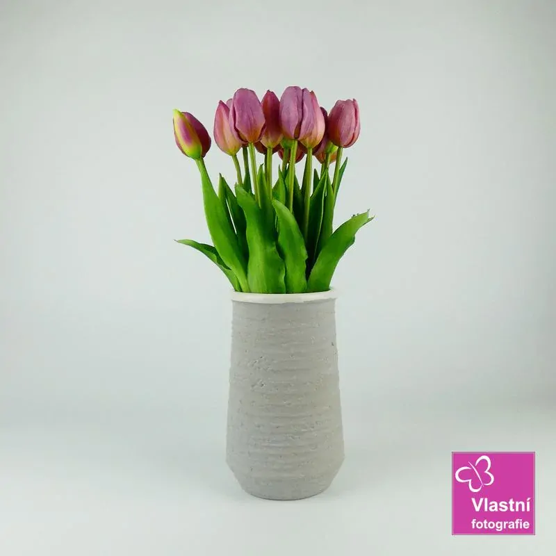 Umělé tulipány latexové světle fialové, svazek 5 ks