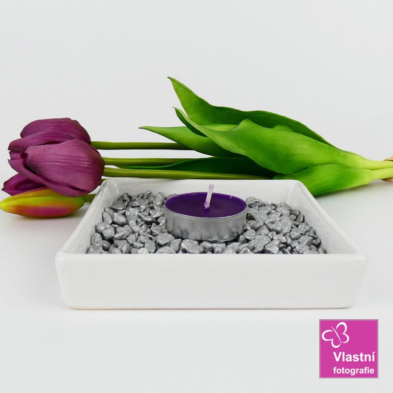 Bílý porcelánový tácek čtvercový- 12 cm