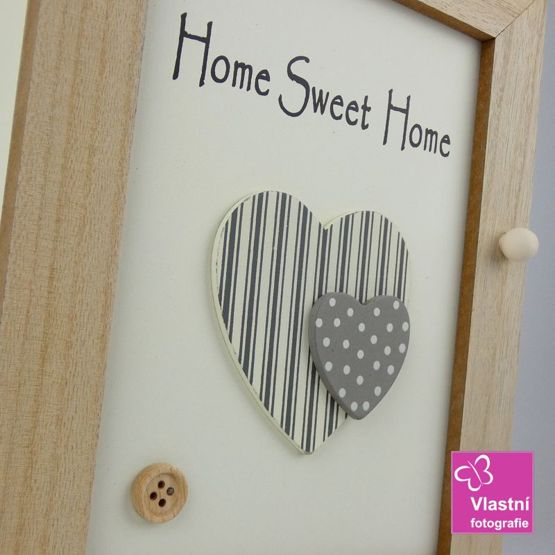 Dřevěná skříňka na klíče Home Sweet Home