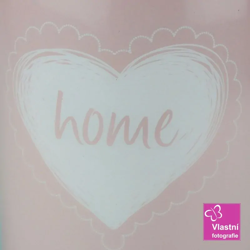 Plechová dóza růžová- Home 13 cm   