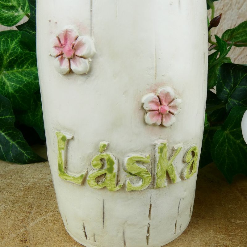 Květinová víla s nápisem "Láska"- 21 cm