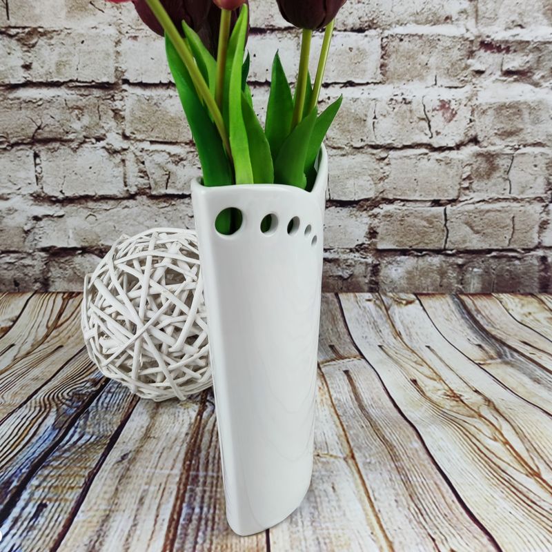 Bílá porcelánová váza Valeria- 25 cm