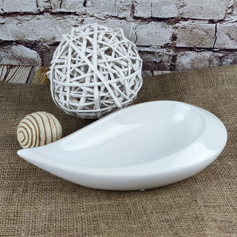 Bílá porcelánová aranžovací miska kapka- 27 cm