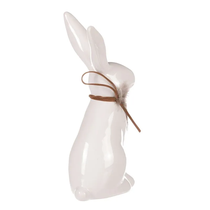 Velikonoční keramický zajíček s peříčkem- 19 cm