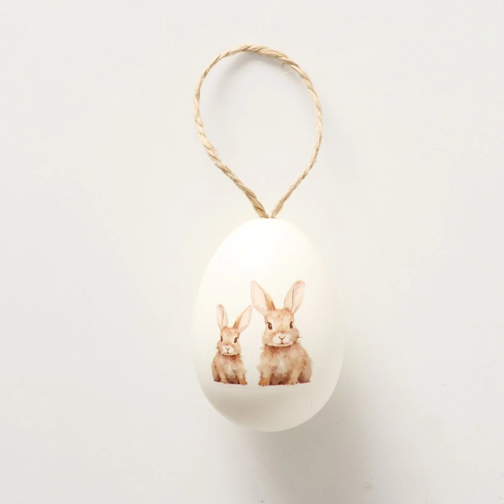 Velikonoční dekorační vajíčka s motivem zajíčků- 6 cm, sada 4 ks