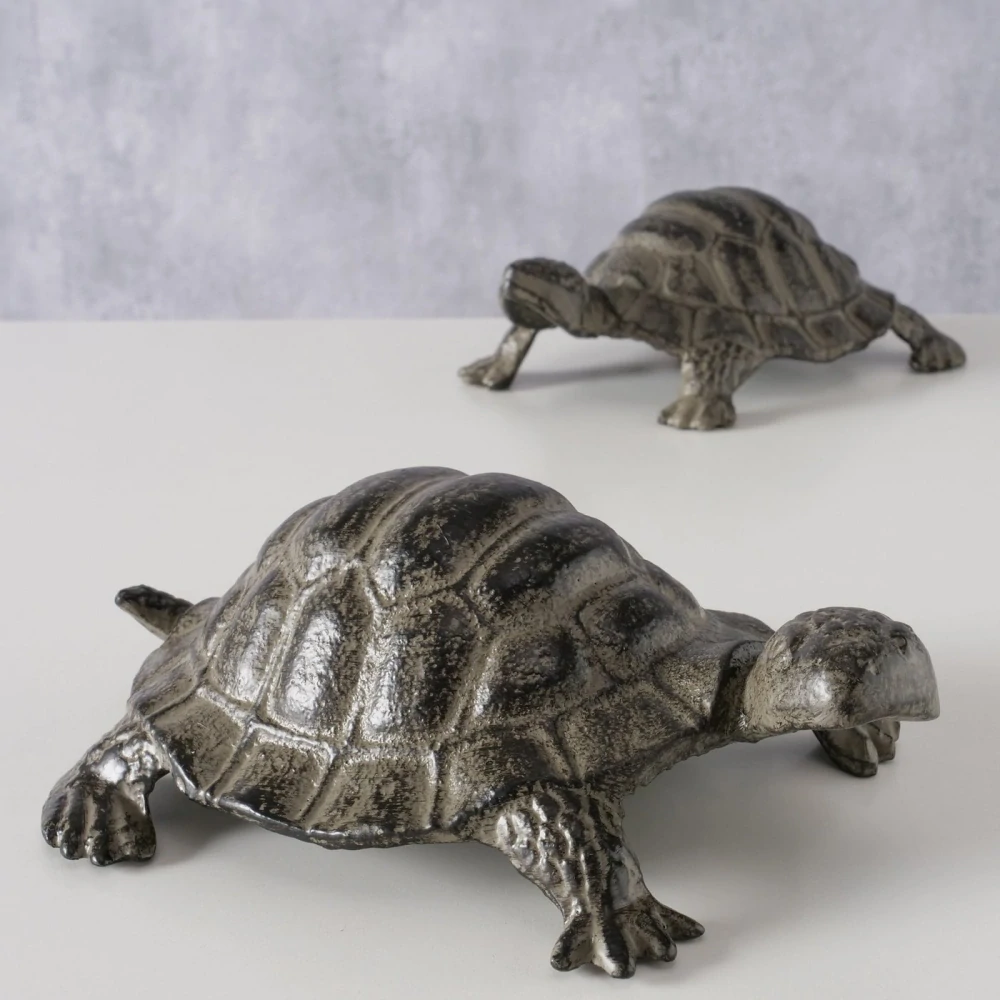 Zahradní kovová figurka- želva- varianta B, 21 cm