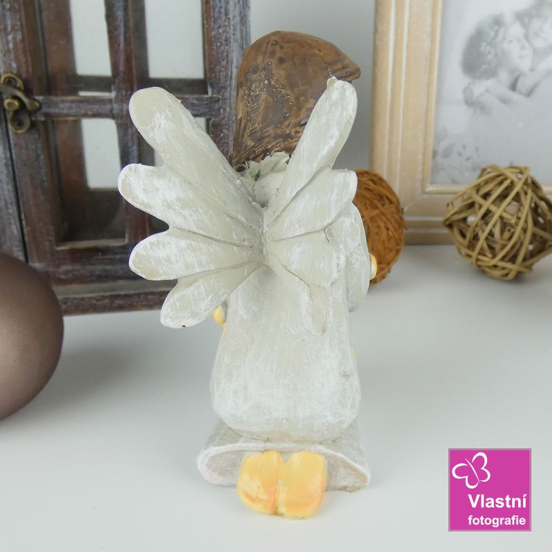 Figurka- klečící andílek s děťátkem 12 cm