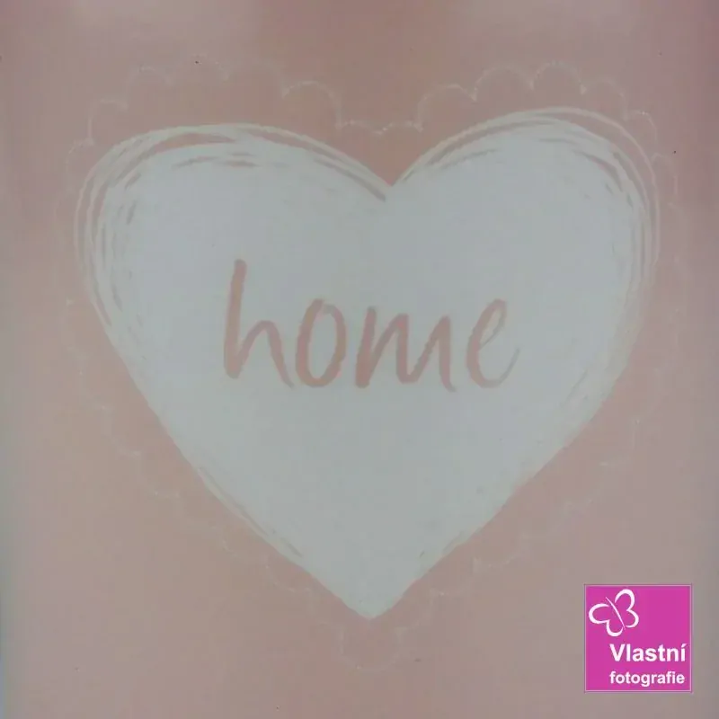 Plechová dóza růžová- Home 16 cm