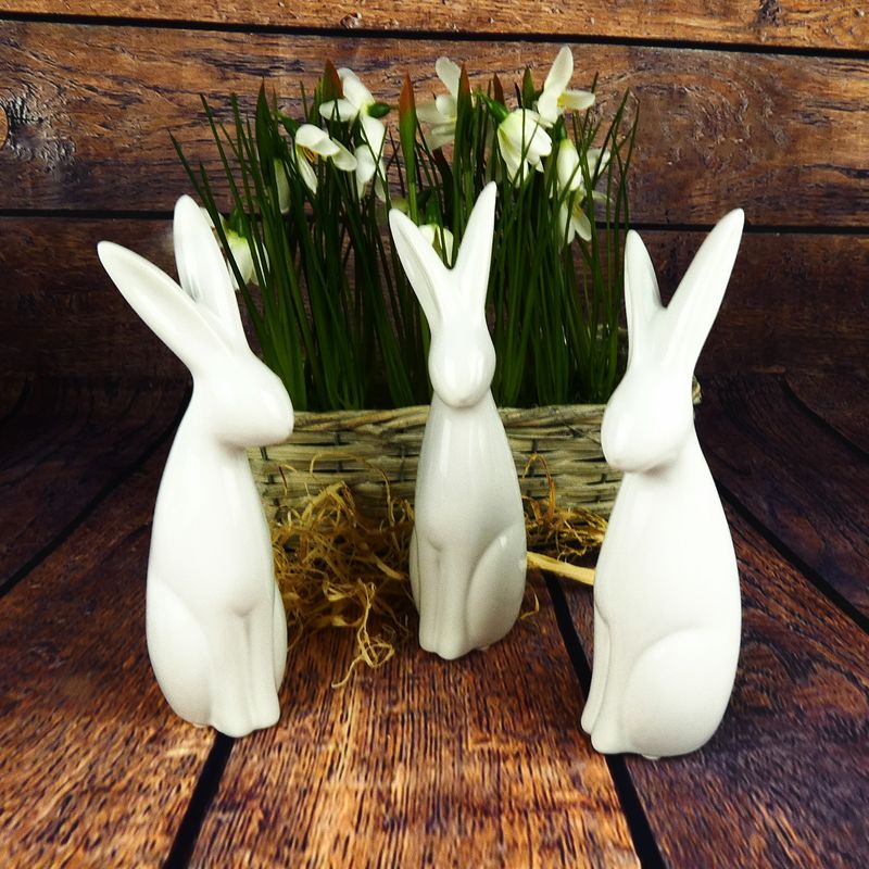 Velikonoční dekorační porcelánový zajíc- 21 cm