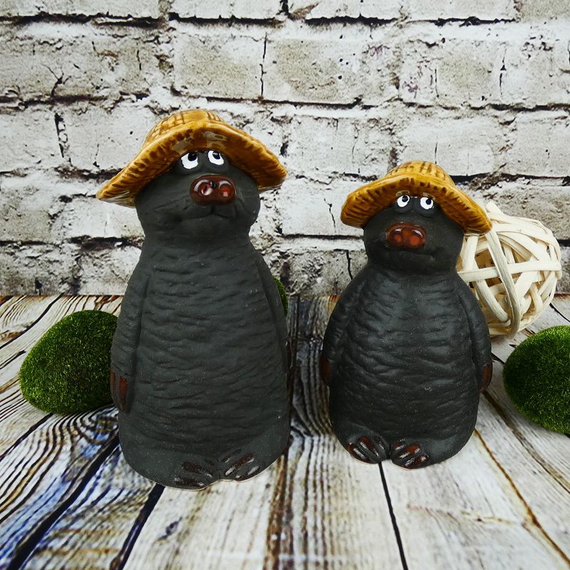 Krtek- keramická zahradní dekorace, 19 cm
