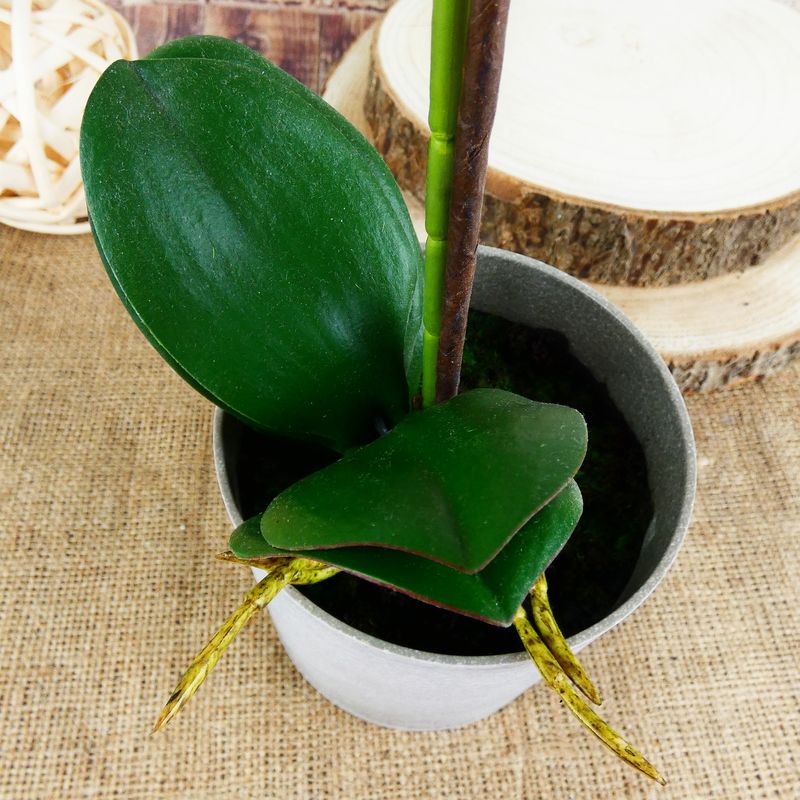 Umělá růžovo-bílá orchidej v květináči 46 cm