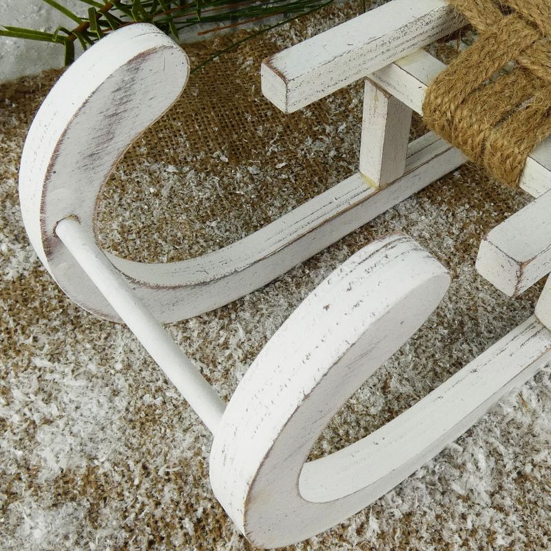 Dřevěné dekorační sáňky s výpletem- délka 29 cm