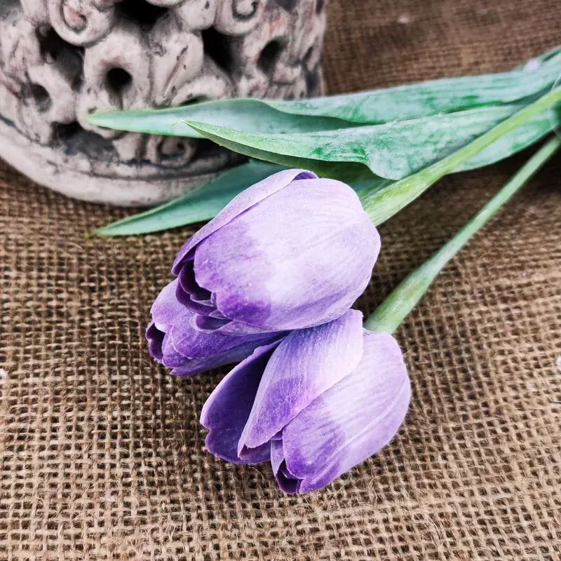 Umělý tulipán fialový- 43 cm, č. 25