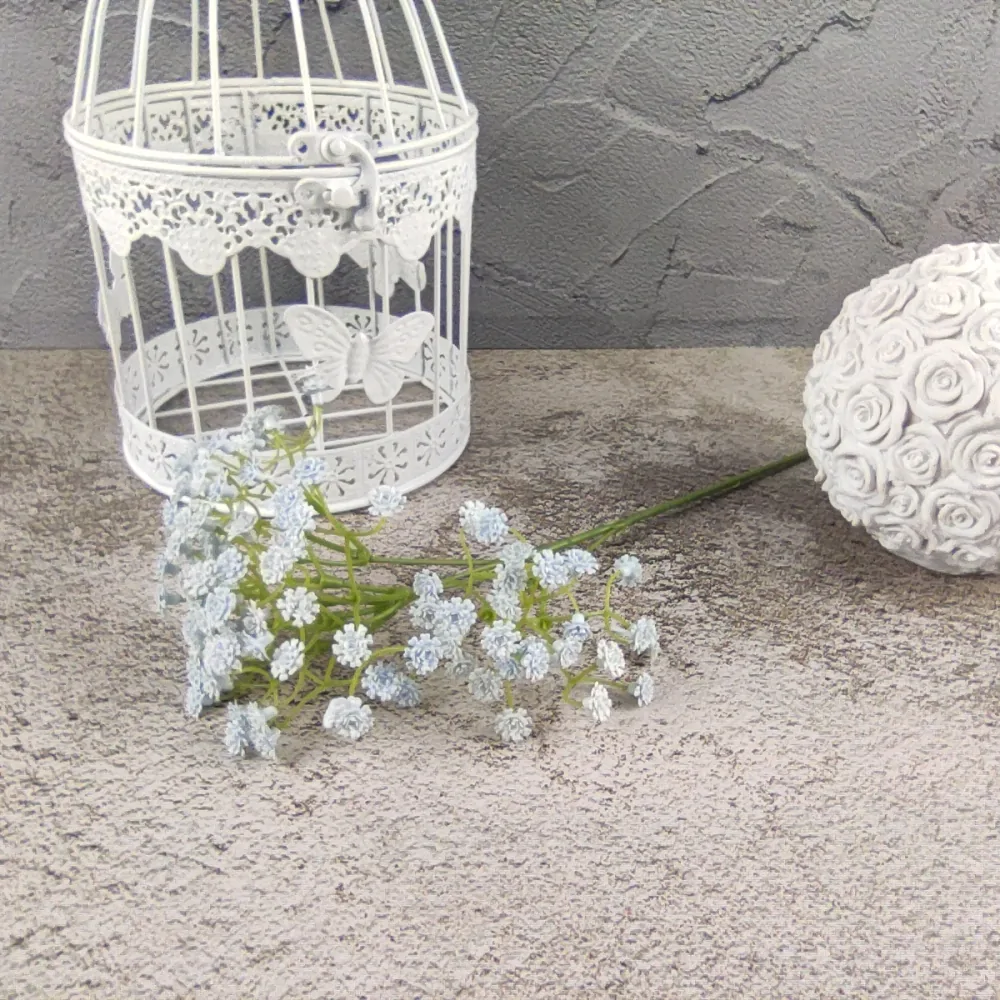 Latexová květina Gypsophila světle modrá- nevěstin závoj, 6 ks, 50 cm