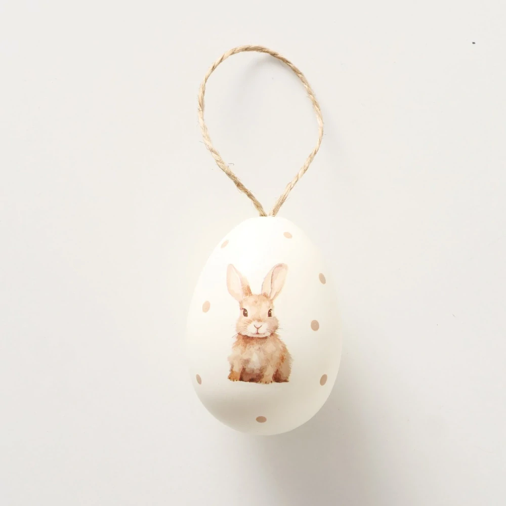 Velikonoční dekorační vajíčka s motivem zajíčků- 6 cm, sada 4 ks