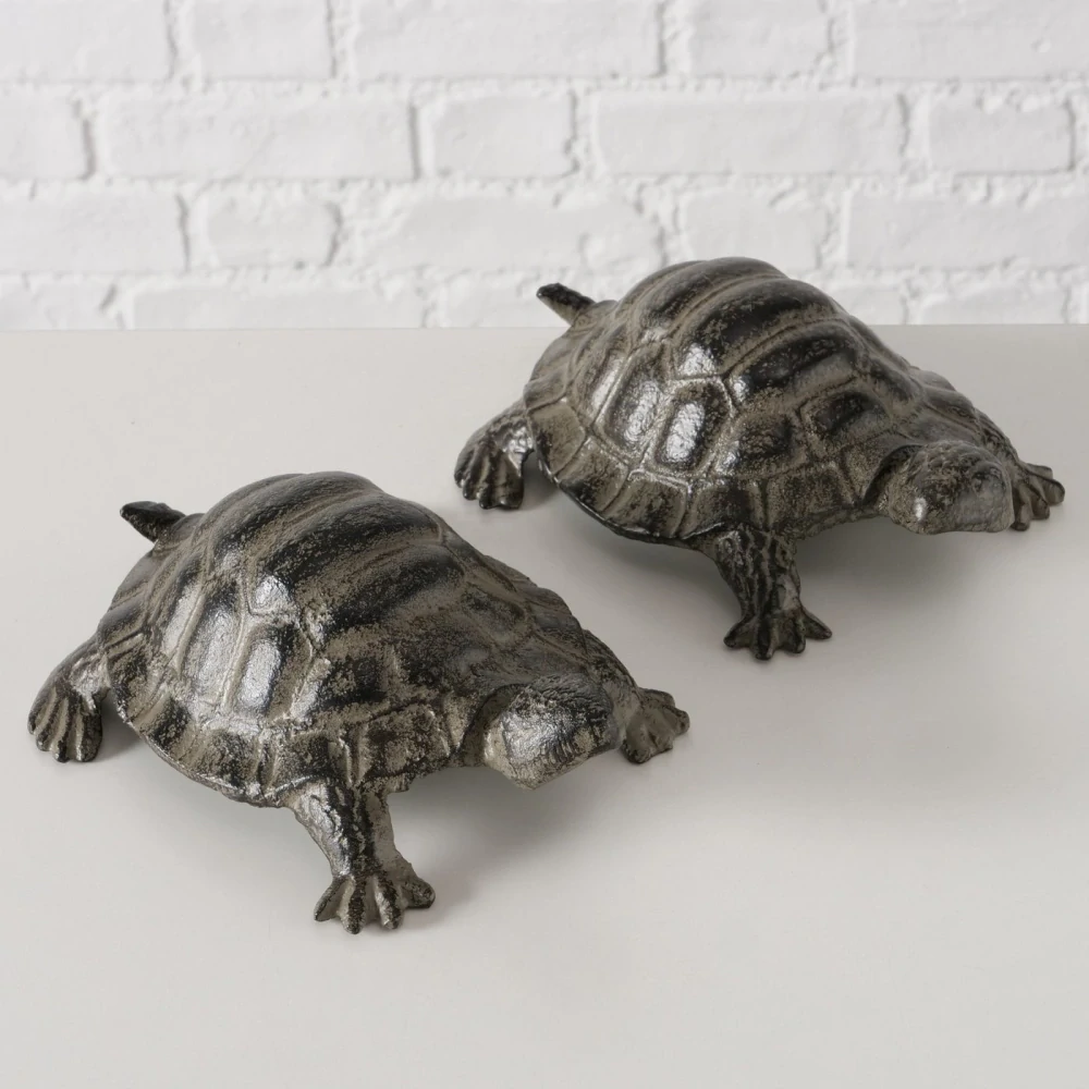 Zahradní kovová figurka- želva- varianta B, 21 cm