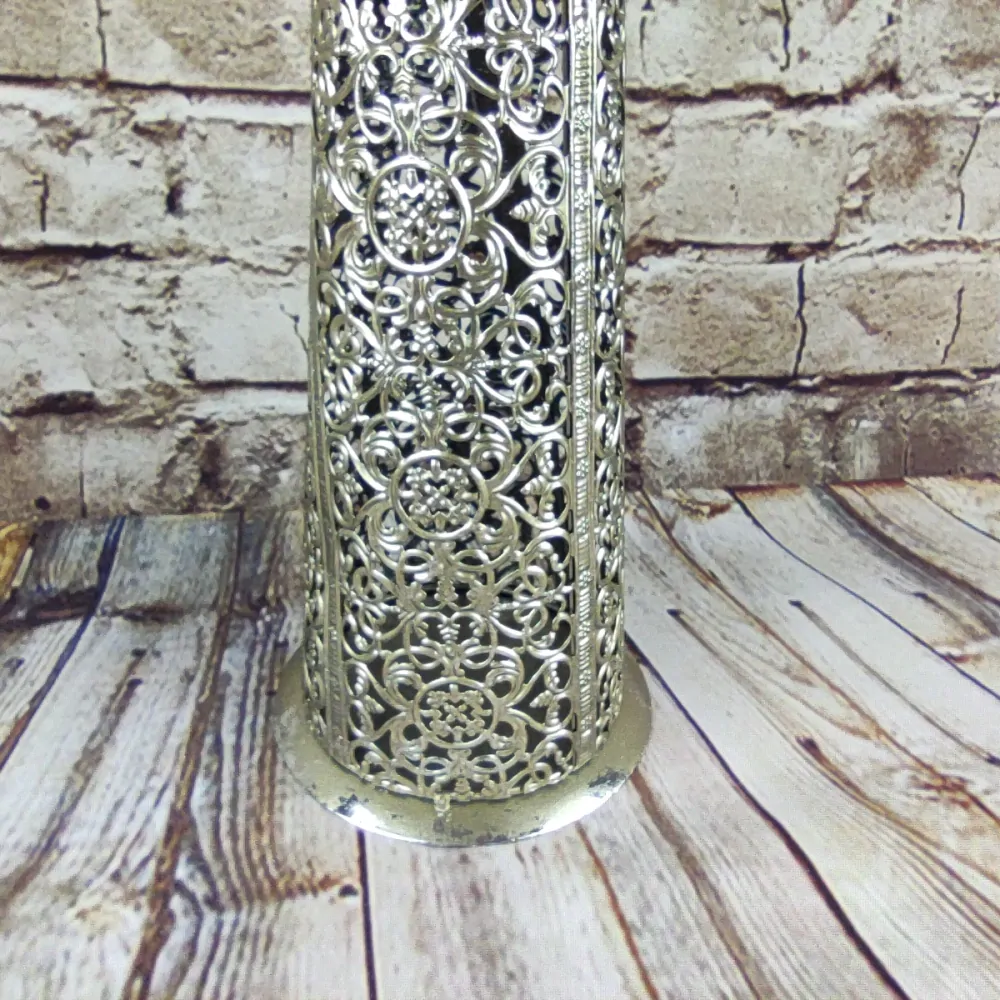 Kovový anděl se srdcem dole- champagne s patinou, 55 cm