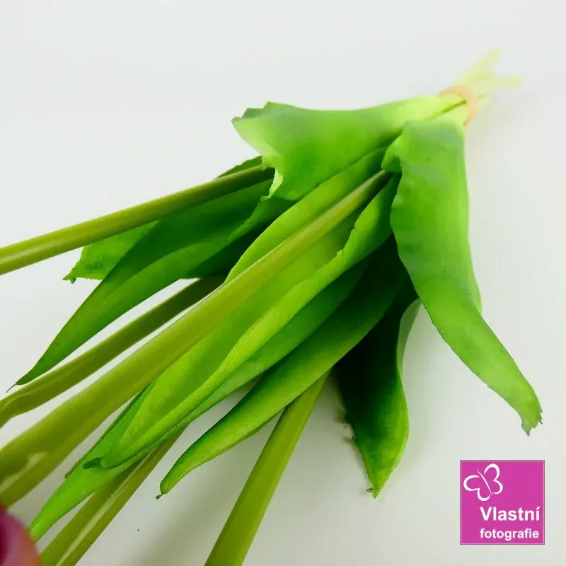 Umělé tulipány latexové světle fialové, svazek 5 ks