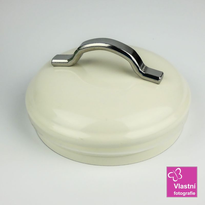 Plechová dóza zelená- mint Home, bílé víčko 17 cm
