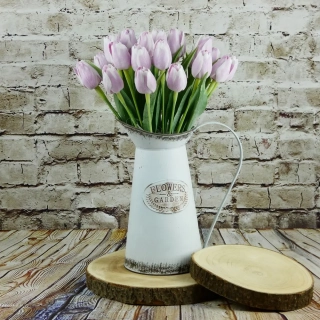 Umělý tulipán fialkovo- bílý- 43 cm, č. 20