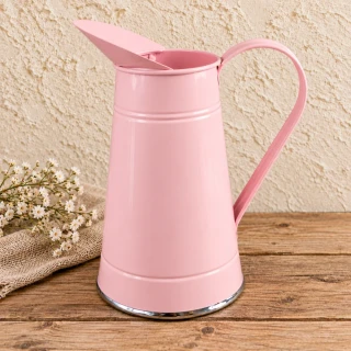 Růžový plechový džbánek- 18 cm