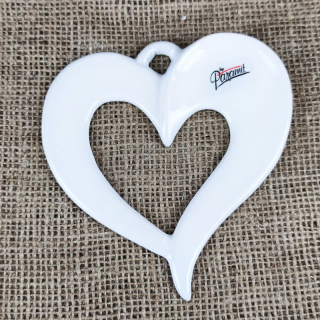 Bílé porcelánové srdce Amore- 13 cm
